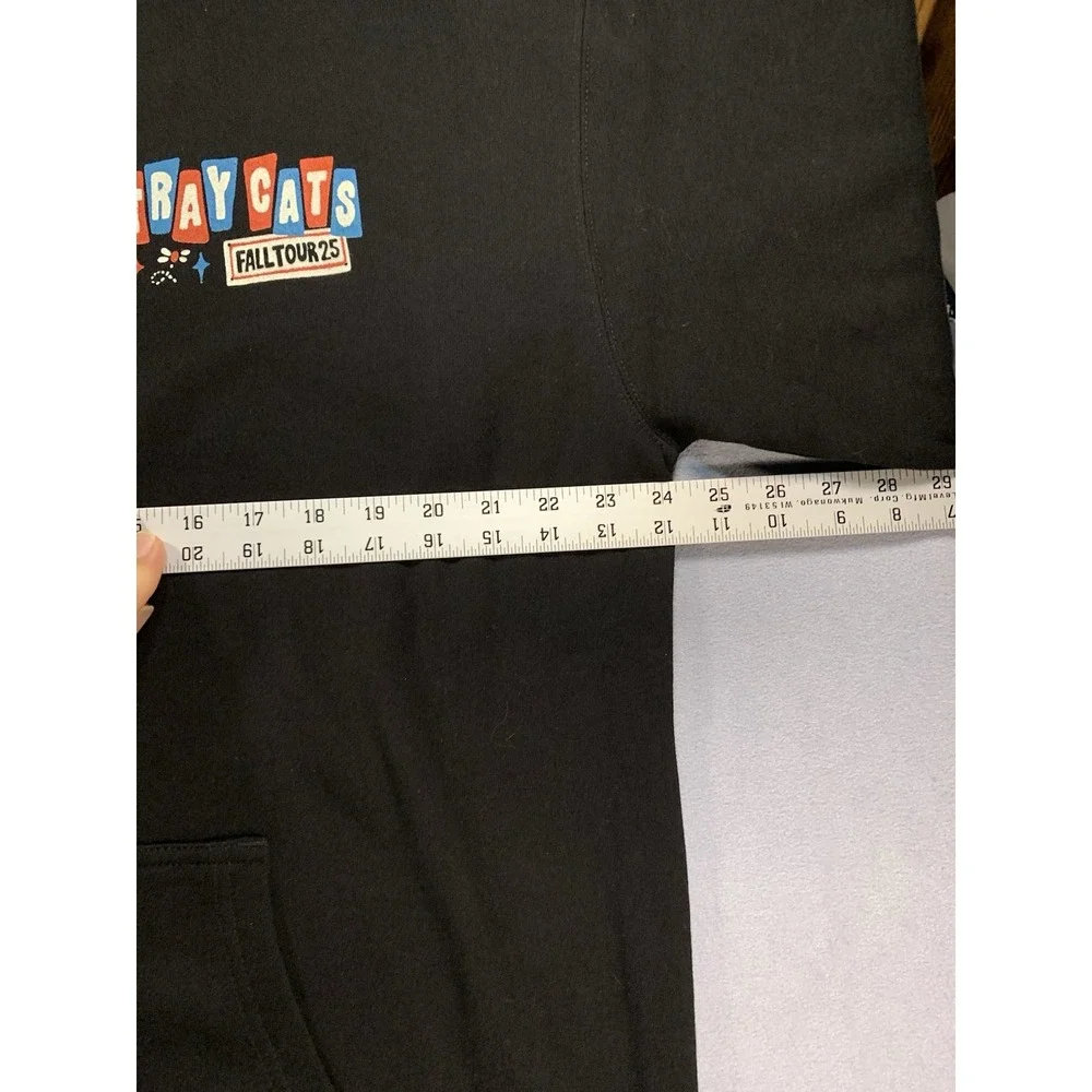 The Stray Cats Fall Tour '25 Black 2-Sided Zipup Longsleeve Hoodie 2XL